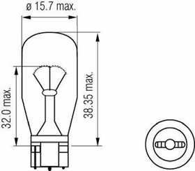 Pièces agricoles - Eclairage - Ampoule 12V 21W W2,1x9,5d
