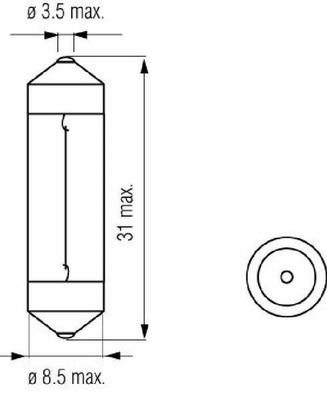 Pièces agricoles - Eclairage - Ampoule 12V 3W SV6
