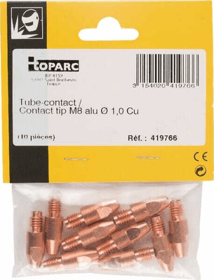 Pièces agricoles - Outils atelier - 10 tubes contacts alu m8 - ø