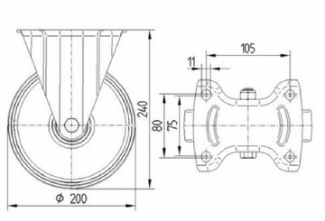Pièces agricoles - Outils atelier - Roulettes pivotantes à bandage en caoutchouc élastique