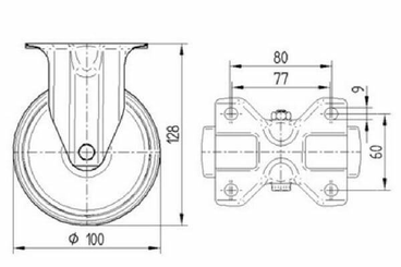 Pièces agricoles - Outils atelier - Roulettes pour charges lourdes à bandage en polyuréthane