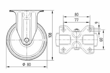 Pièces agricoles - Outils atelier - Roulettes pivotantes à bandage en polyuréthane