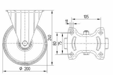 Pièces agricoles - Outils atelier - Roulettes pivotantes à bandage pneumatique