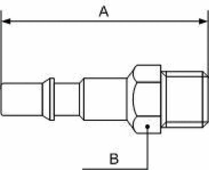 Pièces agricoles - Pièce pneumatique - Connecteur mâle avec filetage 1/4" BSP M