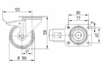 Pièces agricoles - Outils atelier - Roulettes pour charges lourdes à bandage en polyuréthane