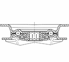 Pièces agricoles - Outils atelier - Roulettes pivotantes à bandage en polyuréthane