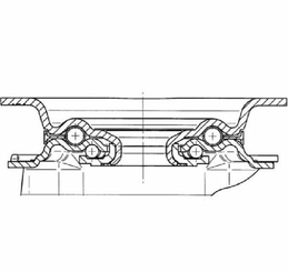 Pièces agricoles - Outils atelier - Roulettes pivotantes à bandage et / ou corps de roue en polyamide blanc, roulement à rouleaux