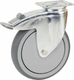 Roue pivotante, roue en polyuréthane : Ø125x32mm, Fixation de plaque: 77x67mm Load: 100kg Tente