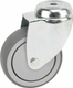 Roue pivotante, roue en polyuréthane : Ø75x25mm, Trou de vis simple, Load: 75kg, Tente