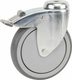 Roue pivotante, roue en polyuréthane : Ø150x32mm, Trou de vis simple, Load: 100kg, Tente
