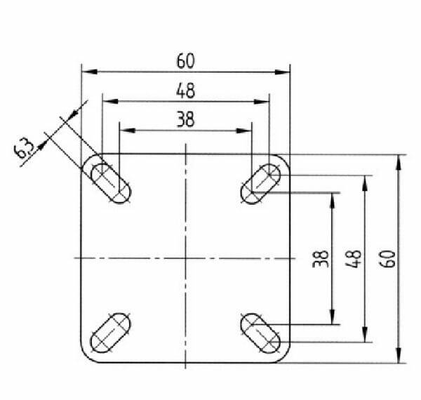 Pièces agricoles - Outils atelier - Roue pivotante, roue en polyuréthane : Ø75x25mm, Fixation de plaque: 60x60mm Load: 75kg Tente