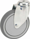 Roue pivotante, roue en polyuréthane : Ø125x32mm, Trou de vis simple, Load: 100kg, Tente