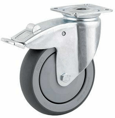 Pièces agricoles - Outils atelier - Roue pivotante, roue en polyuréthane : Ø75x25mm, Fixation de plaque: 60x60mm Load: 75kg Tente
