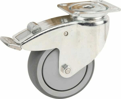 Pièces agricoles - Outils atelier - Roue pivotante, roue en polyuréthane : Ø100x32mm, Fixation de plaque: 77x67mm Load: 100kg Tente