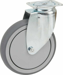 Pièces agricoles - Outils atelier - Roue pivotante, roue en polyuréthane : Ø125x32mm, Fixation de plaque: 77x67mm Load: 100kg Tente