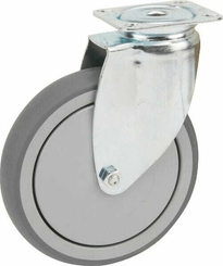 Pièces agricoles - Outils atelier - Roue pivotante, roue en polyuréthane : Ø100x32mm, Fixation de plaque: 77x67mm Load: 100kg Tente