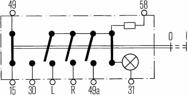 Pièces agricoles - Electricité - Interrupteur feux de détresse 12 V W1,2W