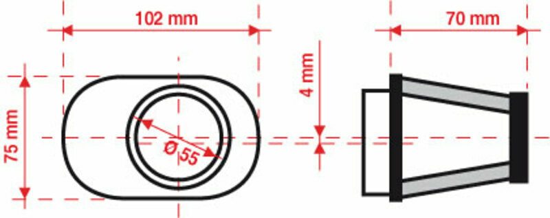 Pièces Quad & Motos - Moteur - Filtre à air BMC conique Ø55mm - FBPF55-70L