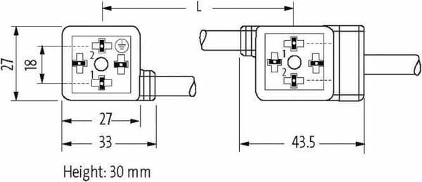 Pièces agricoles - Electricité - Câble a. 2 connecteurs, L=110