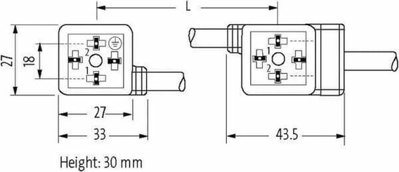 Pièces agricoles - Electricité - Câble a. 2 connecteurs, L=110