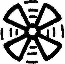 Pièces agricoles - Electricité - Symbole ventilation