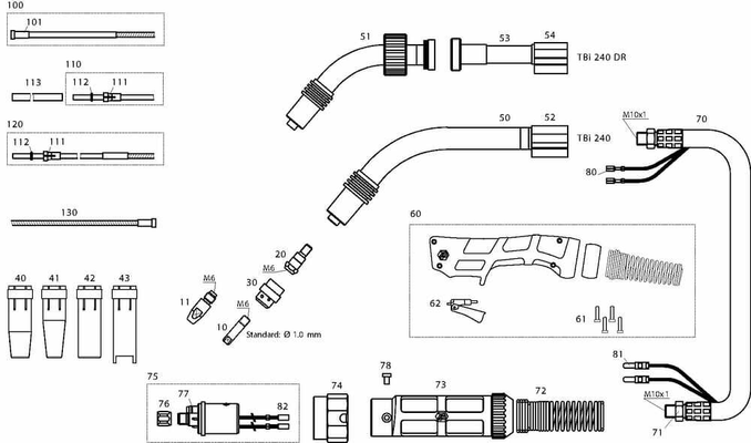 Pièces agricoles - Outils atelier - Chalumeau TBi240 Expert Mini 4m