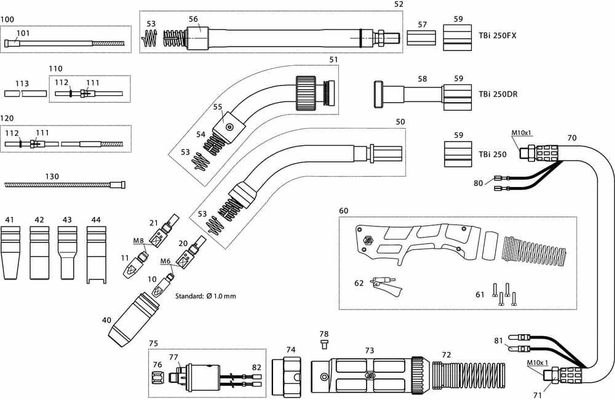 Pièces agricoles - Outils atelier - Chalumeau TBi250 Expert Mini 3m