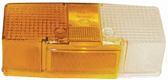 Verre de feu, orange/transparent, rectangulaire droite Hella