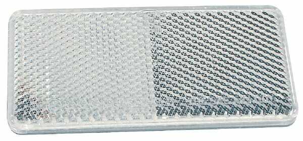 Pièces agricoles - Eclairage - Catadioptre rectangle blanc 94x44mm autocollant