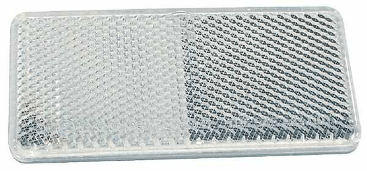 Pièces agricoles - Eclairage - Catadioptre rectangle blanc 94x44mm autocollant