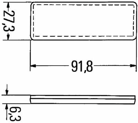 Pièces agricoles - Eclairage - Catadioptre rectangle rouge 91,8x27,3mm autocollant