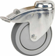 Roue pivotante, roue en polyuréthane : Ø75x25mm, Trou de vis simple, Load: 75kg, Tente