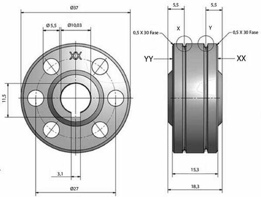 Pièces agricoles - Outils atelier - Galet type b - ø 0.8/1 - acie