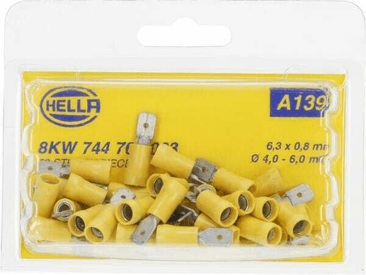 Pièces agricoles - Electricité - Fiche plate jaune 4-6 mm²