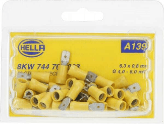 Pièces agricoles - Electricité - Fiche plate jaune 4-6 mm²