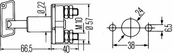 Pièces agricoles - Electricité - Coupe batterie 50A Hella