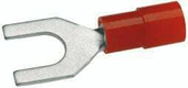 Fiche à fourche, rouge, 0,5-1,5 mm² Ø5,3 mm² Série A, blister, Hella