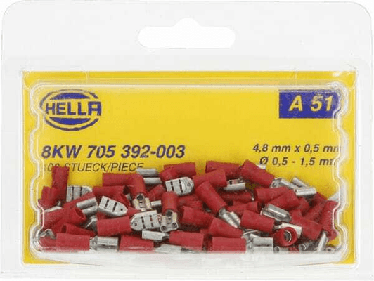 Pièces agricoles - Electricité - Fiche plate rouge 0,5-1 mm²