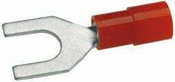 Pièces agricoles - Electricité - Fiche à fourche, rouge, 0,5-1,5 mm² Ø5,3 mm² Série A, blister, Hella