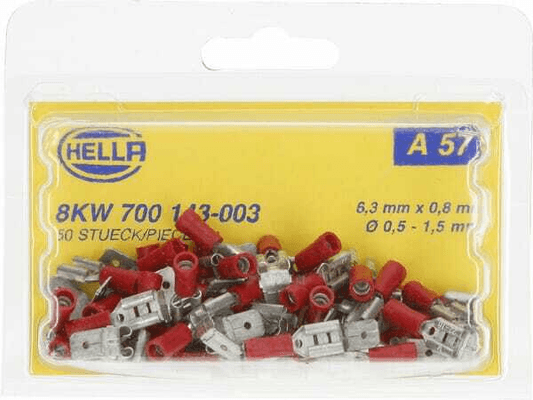 Pièces agricoles - Electricité - Fiche plate rouge 0,5-1 mm²