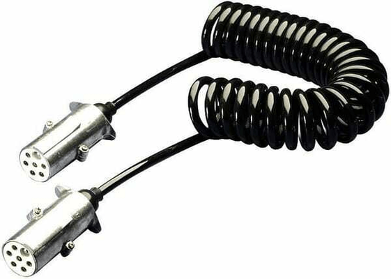 Pièces agricoles - Electricité - Câble spiralé métal 24 V 7 pôles DIN/ISO 3731