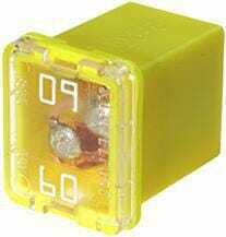 Pièces agricoles - Electricité - Fusible pal 60A longueur 12mm jaune Hella