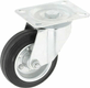 Roue pivotante, roue en polyuréthane : Ø100x30mm, Fixation de plaque: 100x80mm Load: 90kg, Ro-Carr
