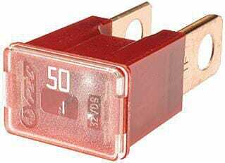 Pièces agricoles - Electricité - Fusible pal 50A longueur 15mm rouge Hella