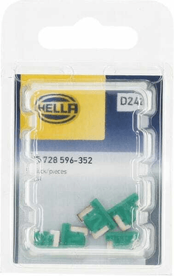 Pièces agricoles - Electricité - Fusible mini blade low 30A longueur 8,4mm vert pack 5x Hella