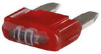 Fusible lame mini 32V 10A longueur 16,3mm rouge pack 10x Hella
