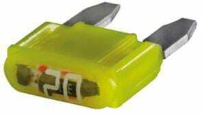 Pièces agricoles - Electricité - Fusible lame mini 32V 20A longueur 16,3mm jaune pack 10x Hella