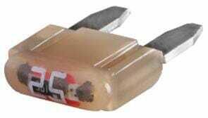 Pièces agricoles - Electricité - Fusible lame mini 32V 25A longueur 16,3mm blanc pack 10x Hella