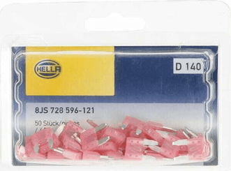 Pièces agricoles - Electricité - Fusible lame mini 4A longueur 10,9mm rose pack 50x Hella