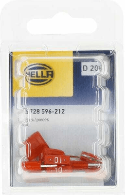 Pièces agricoles - Electricité - Fusible lame mini 32V 10A longueur 16,3mm rouge pack 10x Hella
